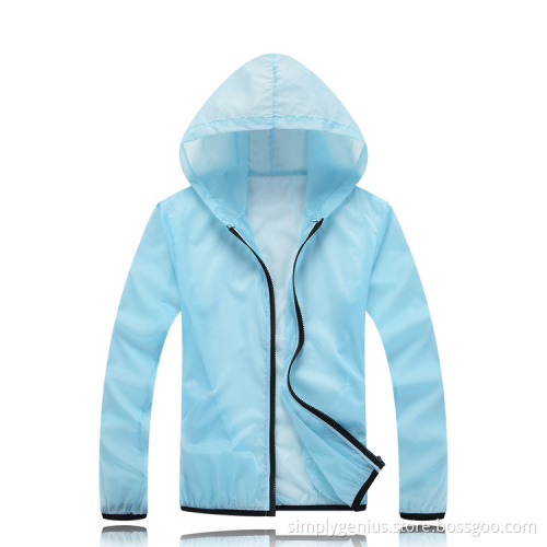 traveling unisex windbreaker nylon fabric hooded fishing sports jacket